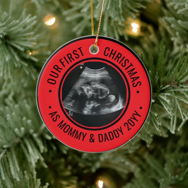 Our First Christmas as Parents Ultrasound Julgransprydnad Keramik (Träd)