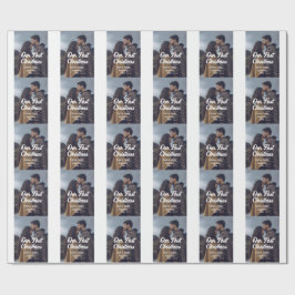 Our first Christmas couple photo name white gray Presentpapper