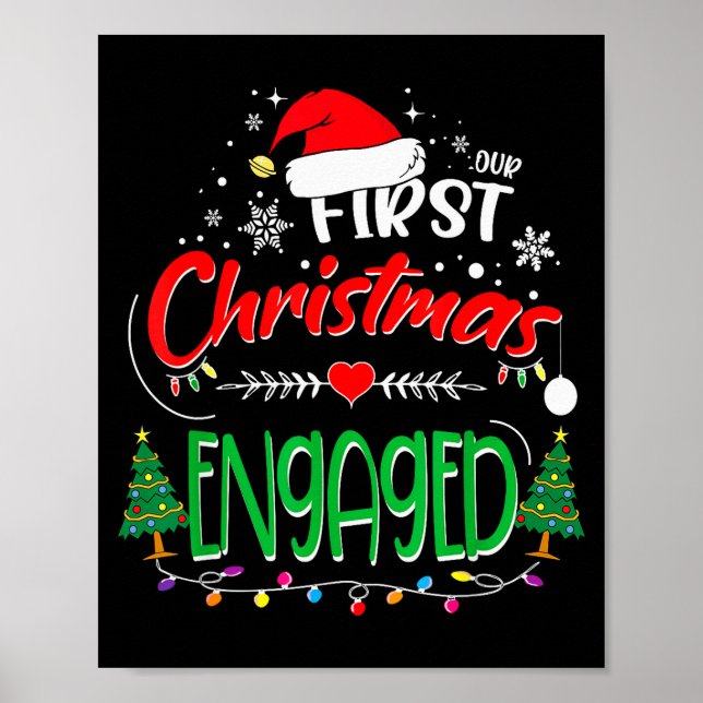 Our First Christmas Engaged 2021 1st Christmas  Poster (Framsidan)