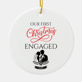 Our First Christmas Engaged 2025 Julgransprydnad Keramik