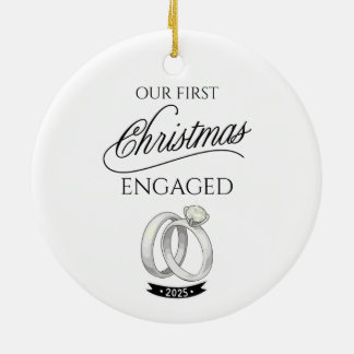 Our First Christmas Engaged 2025 Julgransprydnad Keramik