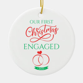 Our First Christmas Engaged 2025 Julgransprydnad Keramik