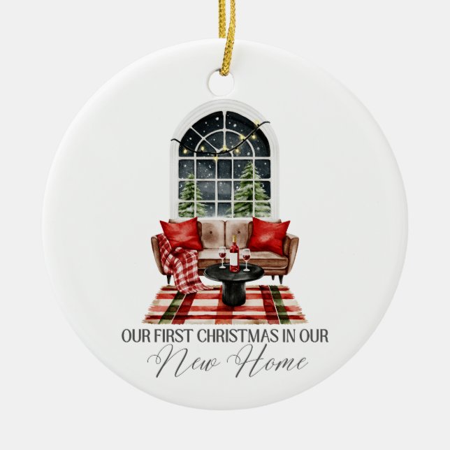 Our First Christmas in Our New Home  Julgransprydnad Keramik (Framsidan)