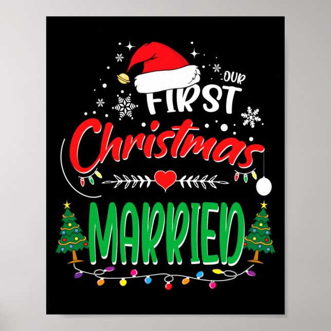 Our First Christmas Married Newlywed Mr And Mrs  Poster (Framsidan)