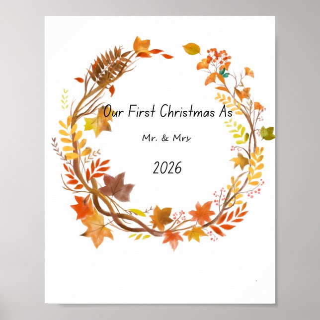 Our First Christmas Mr & Mrs 2026 Engagement Gift Poster (Framsidan)