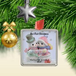 Our First Christmas Snowman Couple Ornament