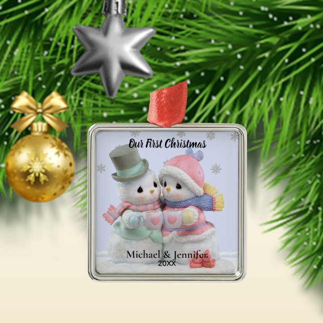 Our First Christmas Snowman Couple Ornament (Skapare uppladdad)