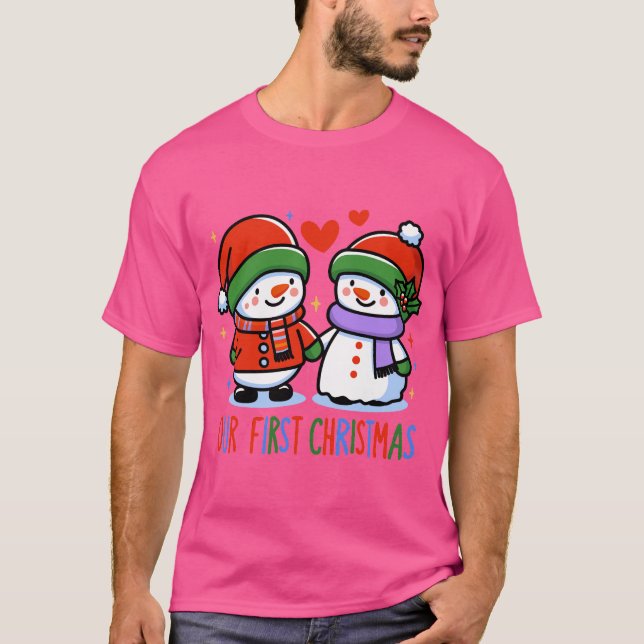 our first christmas snowman design t shirt (Framsida)