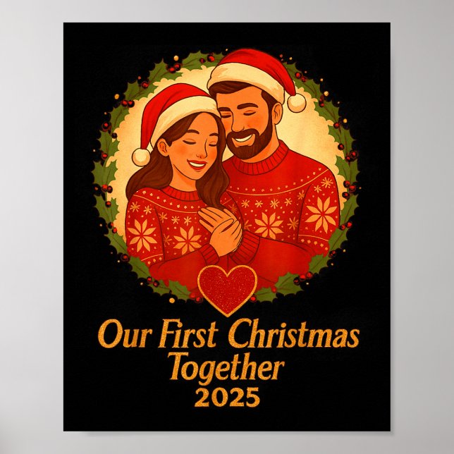 Our First Christmas Together 2025 Matching Couple  Poster (Framsidan)