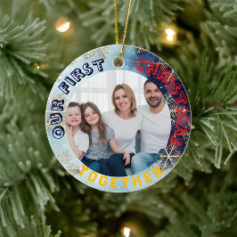 Our First Christmas Together  Custom Photo  Julgransprydnad Keramik