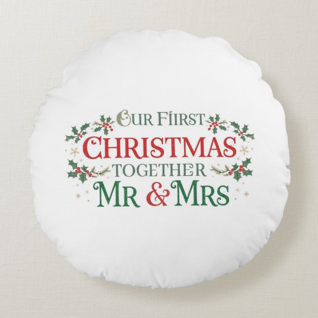 Our First Christmas Together Mr. & Mrs Rund Kudde (Framsidan)