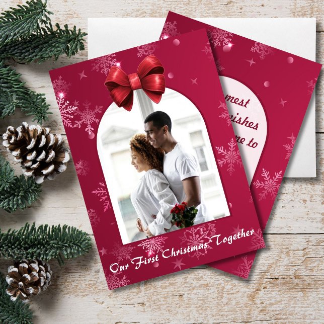 Our First Christmas Together Snowflake Photo Julkort (Skapare uppladdad)