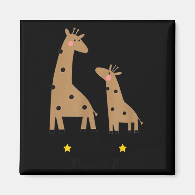 Our First Father's Day 2026, Funny Giraffe Gift Da Magnet (Framsidan)