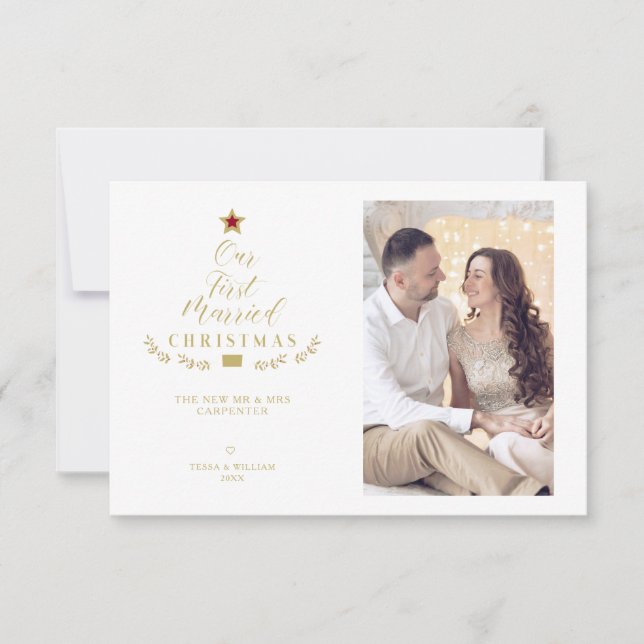 Our First Married Christmas Quote Newlyweds Photo (Framsida)