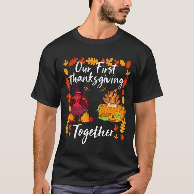 Our First Thanksgiving Together Matching Couple  T Shirt (Framsida)
