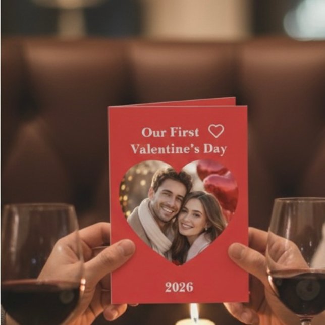 Our First Valentine’s Day Folded Greeting Card Kort (Skapare uppladdad)