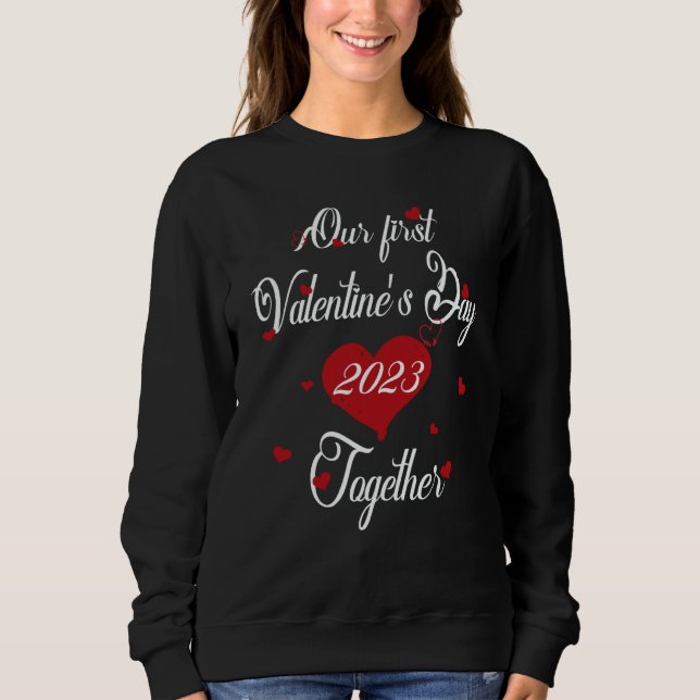 Our First Valentines Day Together 2023 Matching Co T Shirt (Framsida)