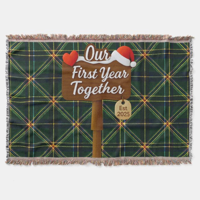 Our First Year Together 2025 Wooden Sign Filt (Framsidan)