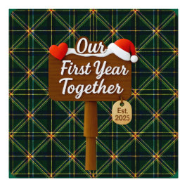 Our First Year Together 2025 Wooden Sign Fototryck