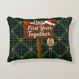 Our First Year Together 2025 Wooden Sign Prydnadskudde