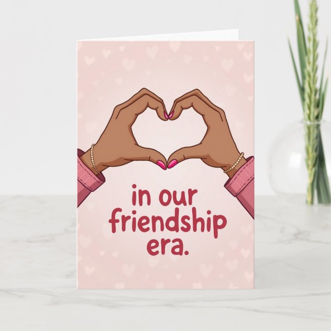 Our Friendship Era Heart Hands Card Kort (Framsida)