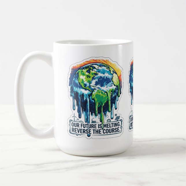 Our Future is Melting | Global Warming Awareness Kaffemugg (Vänster)