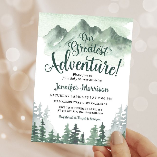 Our Greatest Adventure Baby Shower Invitation Inbjudningar (Skapare uppladdad)
