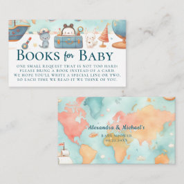 Our Greatest Adventure Map Teal Books Baby Shower Tilläggskort