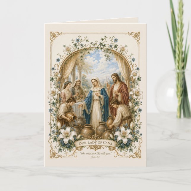 Our Lady of Cana Catholic Wedding Tack Kort (Framsida)