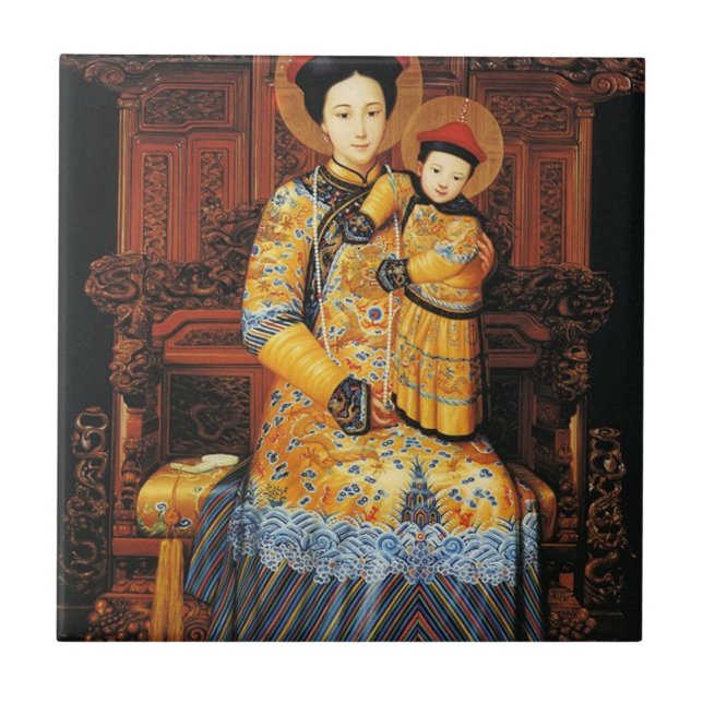 Our Lady of China (中华圣母, 中華聖母) Chinese Virgin Mary Kakelplatta (Framsidan)