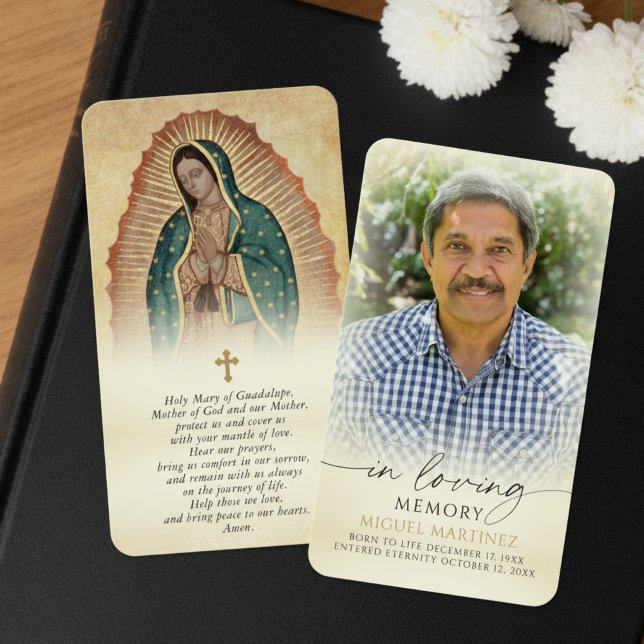 Our Lady of Guadalupe Memorial Prayer Cards Visitkort (Skapare uppladdad)
