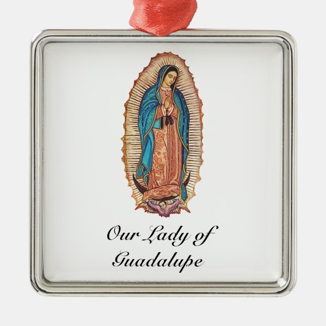 Our Lady of Guadalupe Miraculous Tilma Fine Art Julgransprydnad Metall (Framsidan)