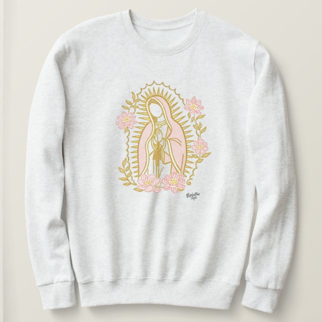 Our Lady of Guadalupe sweatshirt Virgin Mary flora T Shirt (Design framsida)