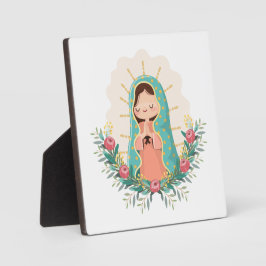 Our Lady of Guadalupe with flowers Kawaii Style
