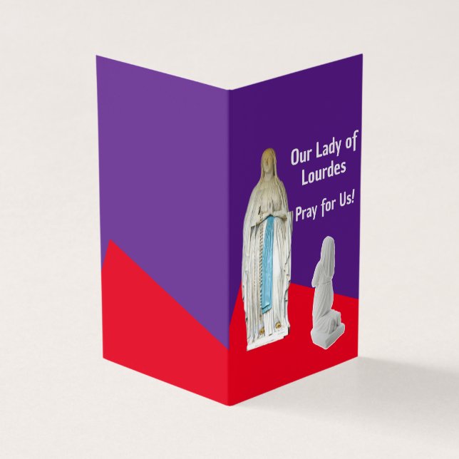 Our Lady of Lourdes Prayer Card Kort (Utsida)