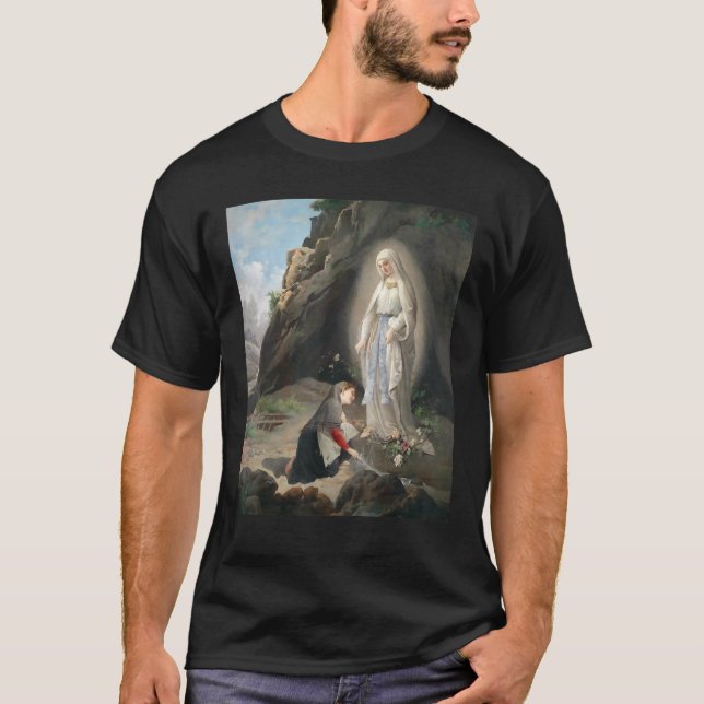 Our Lady Of Lourdes St Bernadette Immaculate Mary  T Shirt (Framsida)