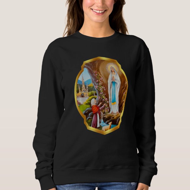 Our Lady of Lourdes St Bernadette Immaculate Mary  T Shirt (Framsida)