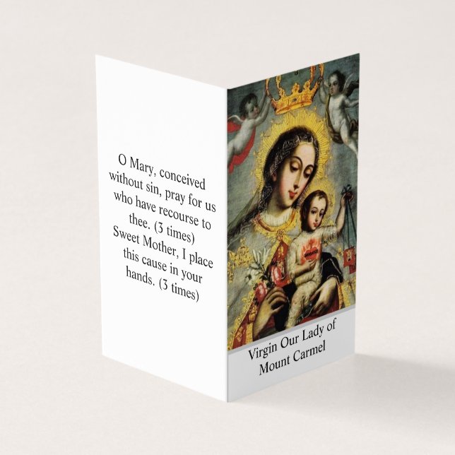 Our Lady of Mount Carmel Prayer Card  Kort (Utsida)