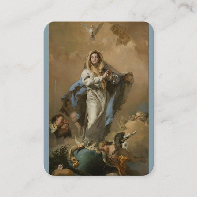 Our Lady of the Immaculate Conception Prayer Card Visitkort (Framsida)