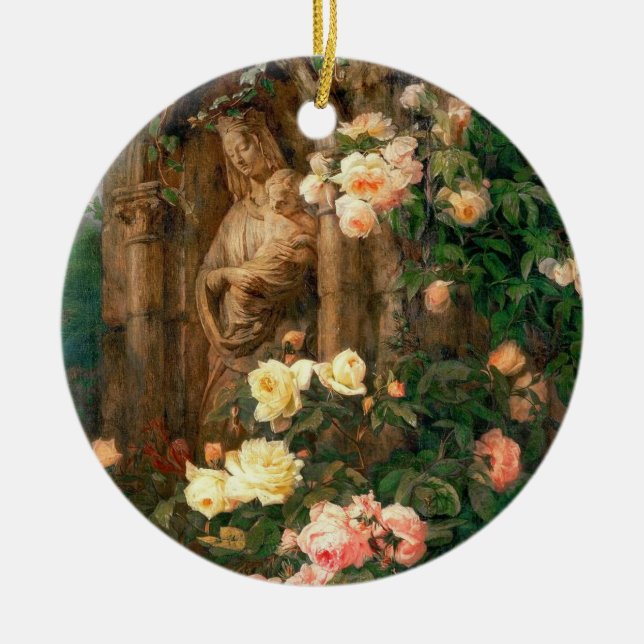 Our Lady of the Roses - Madonna with child Julgransprydnad Keramik (Framsidan)