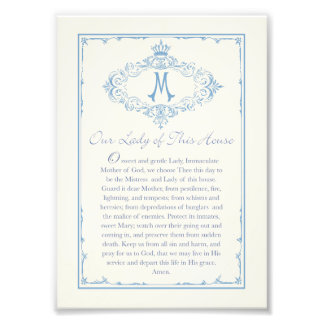 Our Lady of This House Prayer Printable 5x7 Fototryck