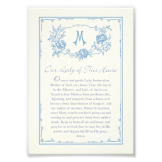 Our Lady of This House Prayer Printable 5x7 Fototryck