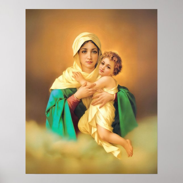 Our Lady Virgin Mary Refuge Sinners Catholic Saint Poster (Framsidan)