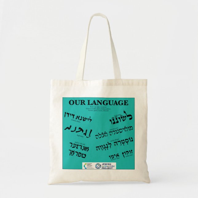 "Our Language" Teal Tygkasse (Framsidan)