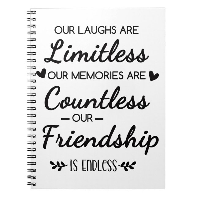 Our Laughs Are Limitless Friendship Quote Anteckningsbok (Framsidan)