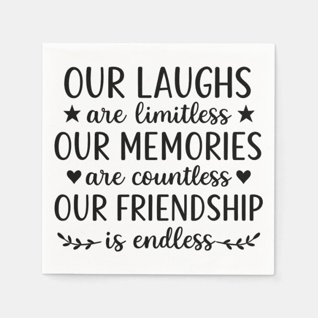 Our Laughs Are Limitless Friendship Quote Pappersservett (Framsidan)