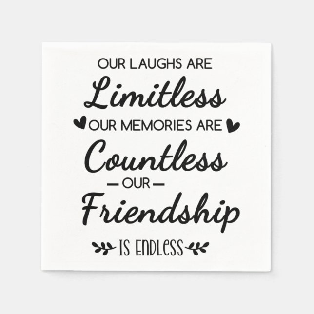 Our Laughs Are Limitless Friendship Quote Pappersservett (Framsidan)