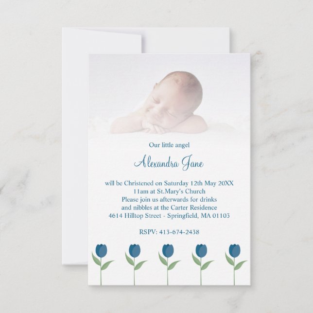 Our Little Angel Quote for Baby Baptism with Tulip (Framsida)