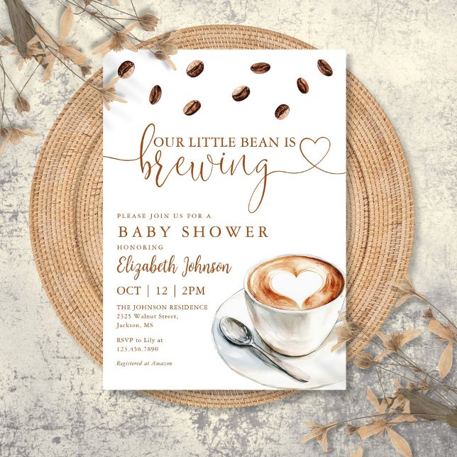 Our Little Bean Is Brewing Coffee Baby Shower Inbjudningar (Our Little Bean Is Brewing Coffee Baby Shower Invitation)