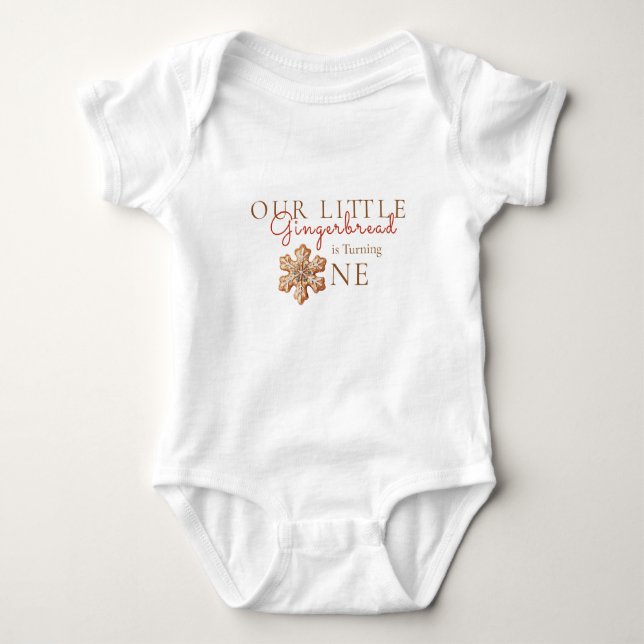 Our little Gingerbread Turning One T Shirt (Framsida)